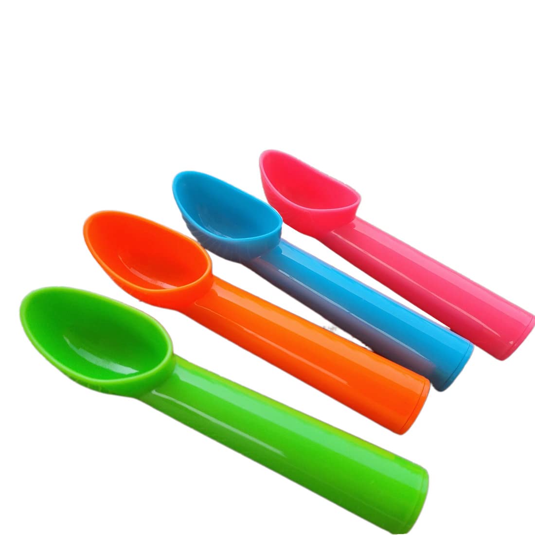 4 Pack Plastic Ice Cream Scoop Nonstick Anti-Freeze Ice Cream Scooper For Fruits, Watermelon, Yogurt, Melon Ball, Sorbet Spoon K